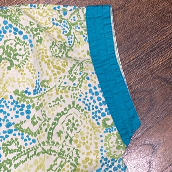 I. MAGNIN Vintage Pajamas Size Medium Teal Abstract Floral Print Top and Bottom - Picture 5 of 13